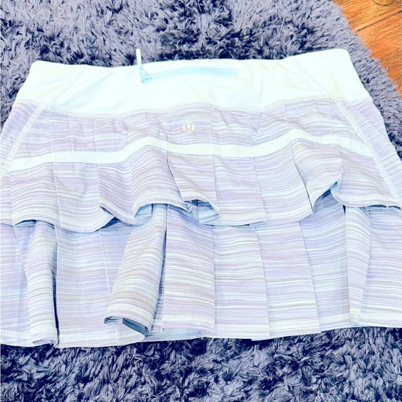 LULULEMON VTG RUN PACE SETTER SKIRT in Twisted Stripe Caspian Blue/Caspian Blue - Picture 3 of 11